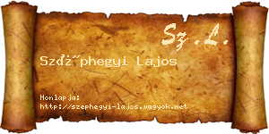 Széphegyi Lajos névjegykártya